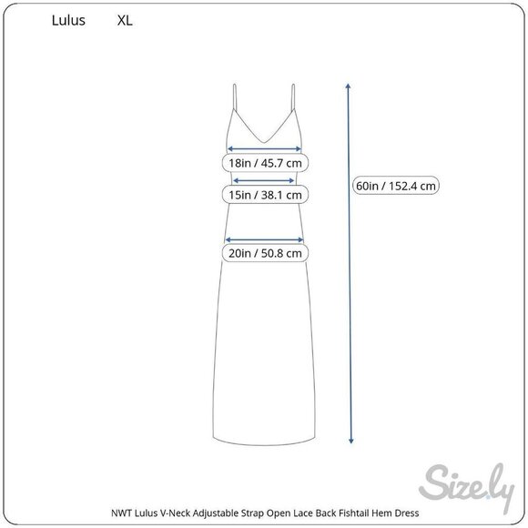 NWT Lulus V-Neck Adjustable Strap Open Lace Back Fishtail Hem Dress Women Sz XL - Picture 12 of 12